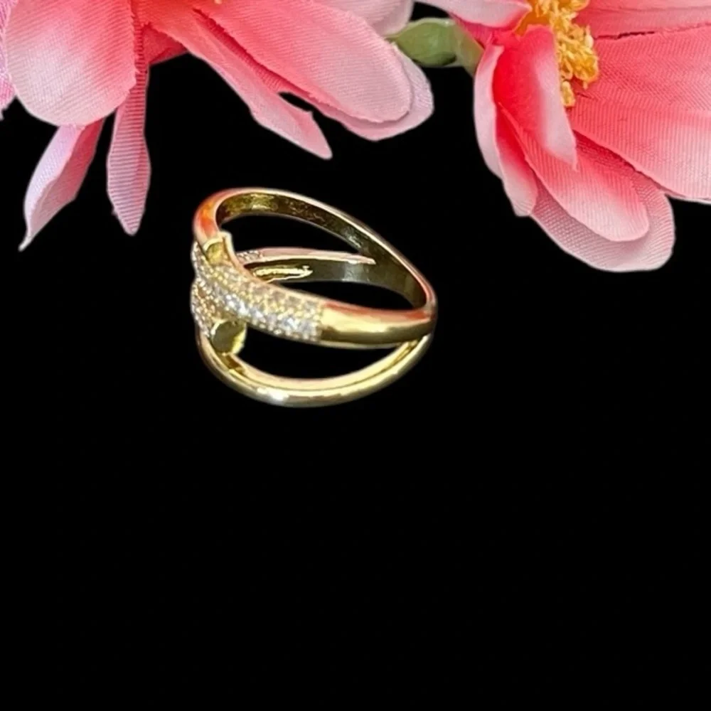 Gold plated paved Ring